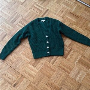Loft Green Button-Up Women's Sweater